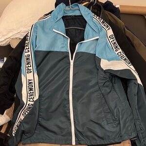 Opening Ceremony Teal and Black Track Jacket
